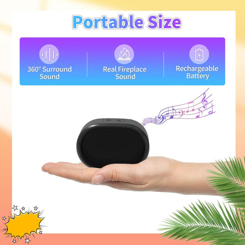 GUSUCIN Fireplace Crackling Sound Maker for Electric Fireplace, Rechargeable Realistic Fireplace Sound Box, Fire