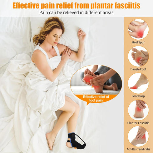 Plantar Fasciitis Night Splint Sock with Hand-Held Massage Tool Upgraded Soft Plantar Fasciitis Brace for Women Men
