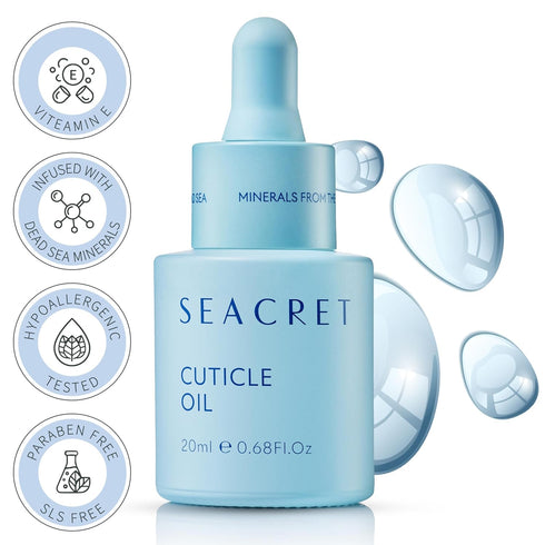 SEACRET CUTICLE OIL, Dead Sea Mineral Nail Care Treatment with Calendula, Argan, and Vitamin E, 20ml