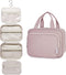 Narwey Hanging Toiletry Bag for Women, Travel Makeup Organizer for Cosmetics and Essentials (Dusty Rose, Medium)