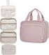 Narwey Hanging Toiletry Bag for Women, Travel Makeup Organizer for Cosmetics and Essentials (Dusty Rose, Medium)