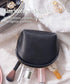 Womens Mini Cosmetic Beauty Bag,Half Moon Coin Purse Lipsticks Pouch With Zipper for Girls Makeup Accessories (Pink)