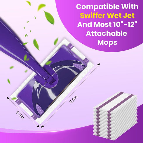 Surface30 Count Pure Realm Wet Jet Refills Compatible with Swiffer Wet Pads Refills Hardwood Floor Cleaner Spray Mop