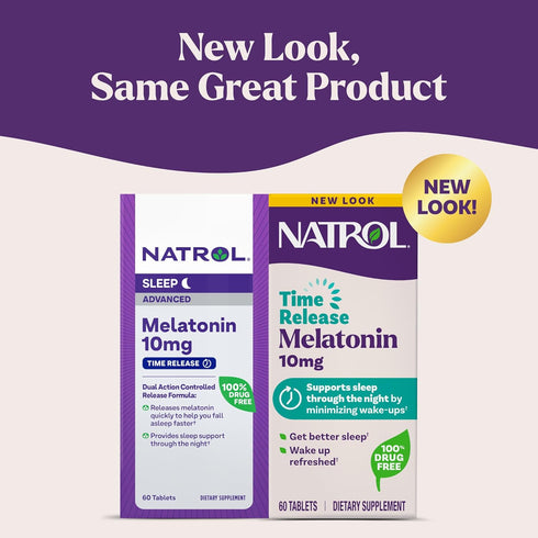 Natrol Sleep Advanced Melatonin, 10mg Time Release Tablets, Nighttime Sleep Aid