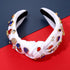 MOLOCH American Flag Headband | 4th of July Knotted Headband Red White Blue USA Stars | Rhinestone Crystal Patriotic