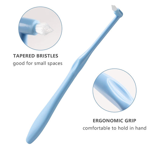 LOVEWEE End-Tuft Tapered Trim Toothbrush, 6 PCS Tufted Interspace Brush for Orthodontic Braces Cleaning