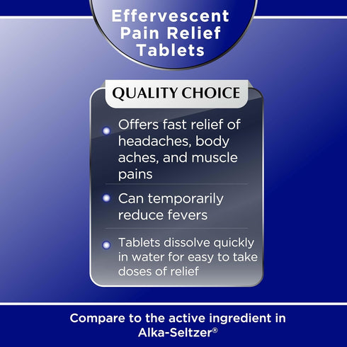 Quality Choice Effervescent Pain Relief Tablets, Original Flavor, 36 Count (Pack of 4)