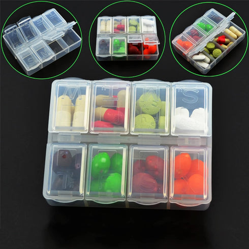 OwlkOrmy (1) Clear Weekly Pill Case Pill Storage Box Transparent Travel Pill Organizer Food Grade PP Material