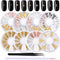 WOKOTO 8 Boxes 3D Geometry Metal Gold Nail Charms Set, Mix-Shape Nail Jewelry Decorations with 1pc Tweezers and Wax