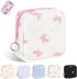 Period Bag for Teen Girls, Quilted Sanitary Napkin Storage Bag, Cute Bow