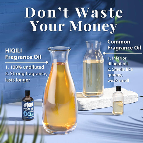 HIQILI Ocean Fragrance Oil 100ml for Diffuser, Car Freshies, Clean Fresh Scent for Candle Making, Soap, Laundry
