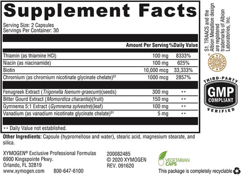 XYMOGEN MedCaps IS - Herbal + Nutrient Support for Metabolic Health - 60 Capsules