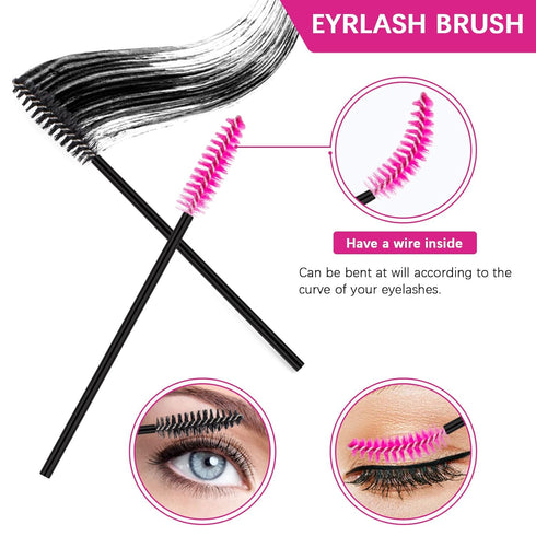 Rolybag Disposable Makeup Applicators Kit - Mascara Wands, Eyeliner Brushes, Lip Applicators with Organizer Box