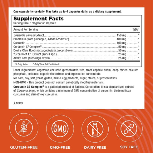 Mt. Angel Vitamins - InFlamEze, Boswellia, Curcumin, Quercetin, Bromelain (60 Vegetarian Capsules)