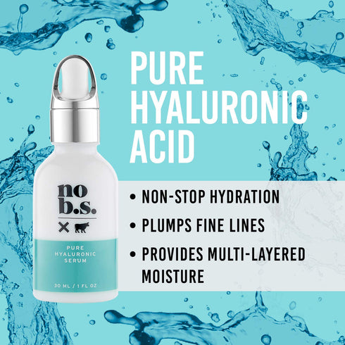 No B.S. Pure Hyaluronic Acid Serum for Face - 1 FL Oz, Fine Lines & Wrinkles Serum for All Skin Types, Vegan