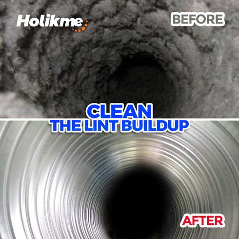 Holikme 35 Feet Dryer Vent Cleaning Brush, Lint Remover, Synthetic Brush Head for Power Drill Use