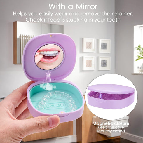 Doboli Retainer Case, Slim Aligner Case with Vent Holes, Compatible with Invisalign, Travel Essentials
