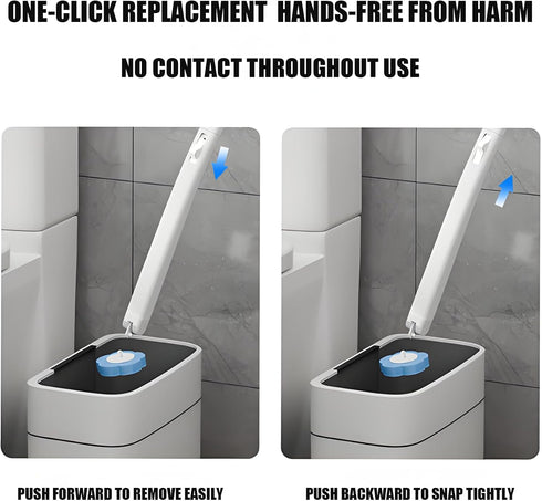 Snofrid Toilet (1, (36 Disposable Brush with Holder & Refill Heads - Hygienic Sanitary Toilet Cleaner for Easy