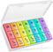 BUG HULL Large Weekly Pill Organizer 3X a Day, 7 Day Pill Box for Vitamins, Supplements (White)