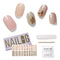 NAILOG Semi Cured Gel Nail Strips (20 Extra Long Stickers) | Buy 2 Get 1 UV Lamp | Glossy Soft Gel Finishing, Tea Time