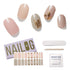 NAILOG Semi Cured Gel Nail Strips (20 Extra Long Stickers) | Buy 2 Get 1 UV Lamp | Glossy Soft Gel Finishing, Tea Time