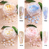 SILPECWEE Light Change Flower Nail Charms, 3D Gold and Silver Caviar Nail Art Jewelry for Acrylic Nails DIY