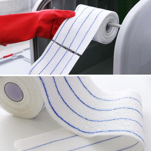 DrDirt Disposable Microfiber Mop Pads - 15 Sheets/Roll, 16.5 x 4.7 Inches, Replacement Refills for Flat Mops