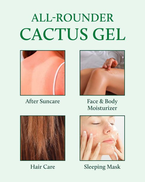 YADAH Cactus Soothing Gel (8.45 fl oz), Sunburn Relief, Calm & Soothe Irritated Skin, 95% Cactus Extract
