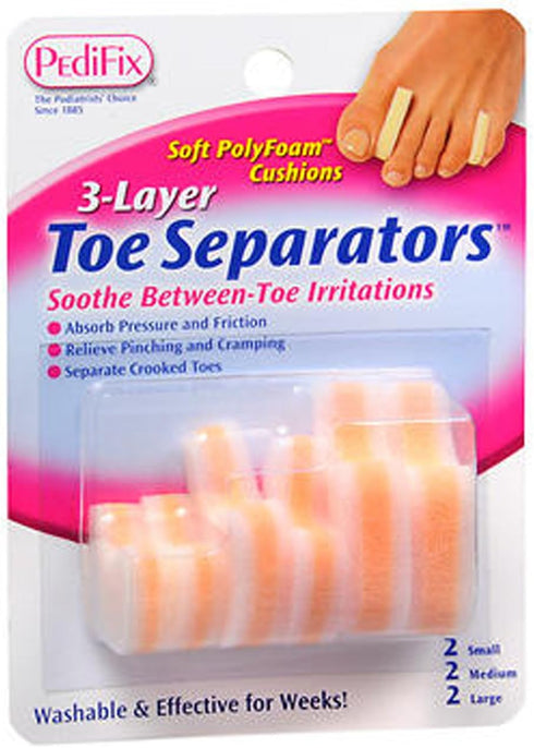 PediFix 3 Layer Toe Separators, 6/box