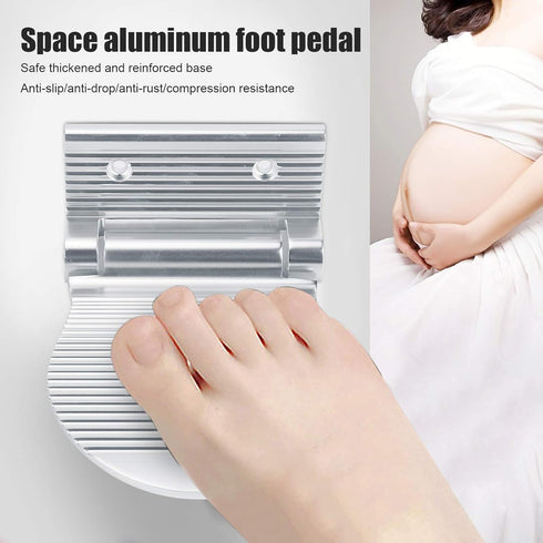 Wall Mount Foot Rest Space Aluminum Non Slip Pedal for Entryway, Hallway, and Bathroom, Foldable Design Easy
