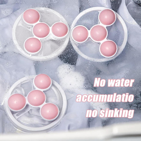 3PCS Floating Hair Filtering Mesh Removal,Pet Lint Removers Reusable Washing Machine Hair Filter Cleaning Mesh Bag,Lint Catcher for Washing Machine Wool Device Pet Dog Cat Hair Remover (Pink)