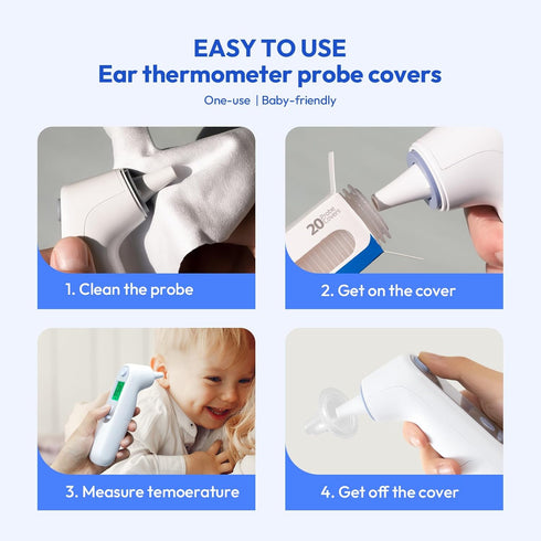 420X Ear Thermometer Probe Covers - BPA Free Disposable Covers for All Braun Thermometer Models