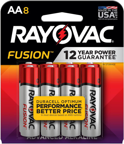 Rayovac AA Batteries, Fusion Premium Double A Alkaline, 8 Count