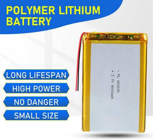 Qimoo 606090 3.7V 4000mAh 606090 Pack PH2.0mm Lipo Battery Rechargeable Lithium Polymer Battery with JST Connector