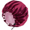 Satin Silk Bonnet for Curly Hair - Large Double-Layer Adjustable Braid Bonnet for Sleeping, Wine Red