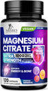 Magnesium Citrate Extra Strength 1000 mg - Chelated for Max Absorption, Non-GMO Magnesium Supplement for Muscle Health,