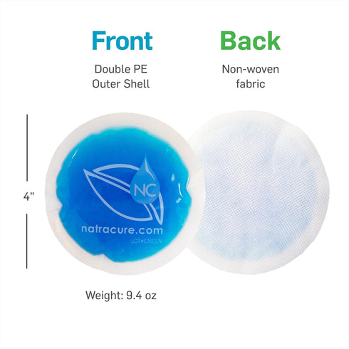 NatraCure 4" Circle Gel Ice Packs - 5 Pack, Blue, Reusable Round Cold Packs for Kids Injuries, Pain Relief