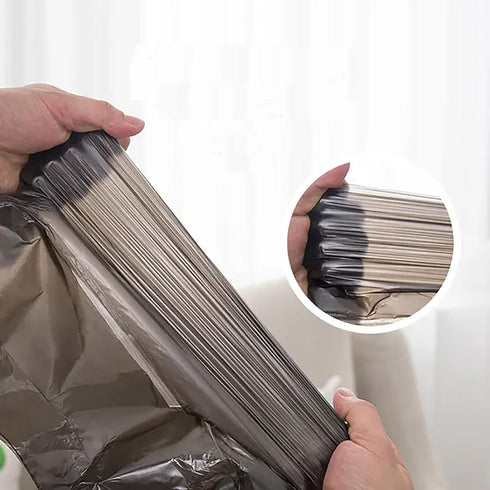 100 Counts 4 Gallon Bathroom Trash Bags, 5 Rolls Small Handles for Office Wastebasket Black