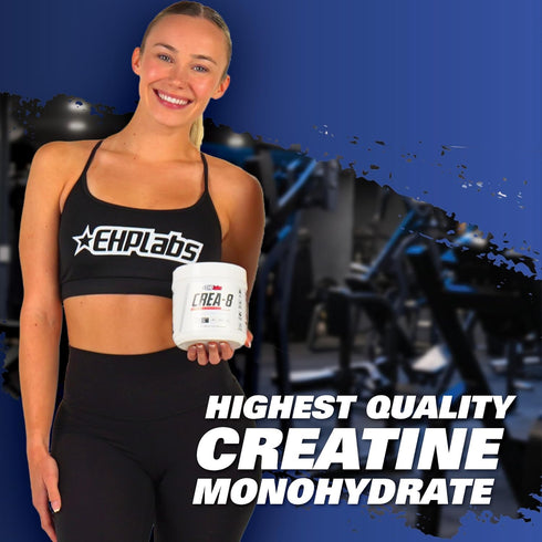 EHP Labs CREA-8 Creatine Monohydrate Powder - Unflavored Supplement for Muscle Growth, 100 Servings (500g)