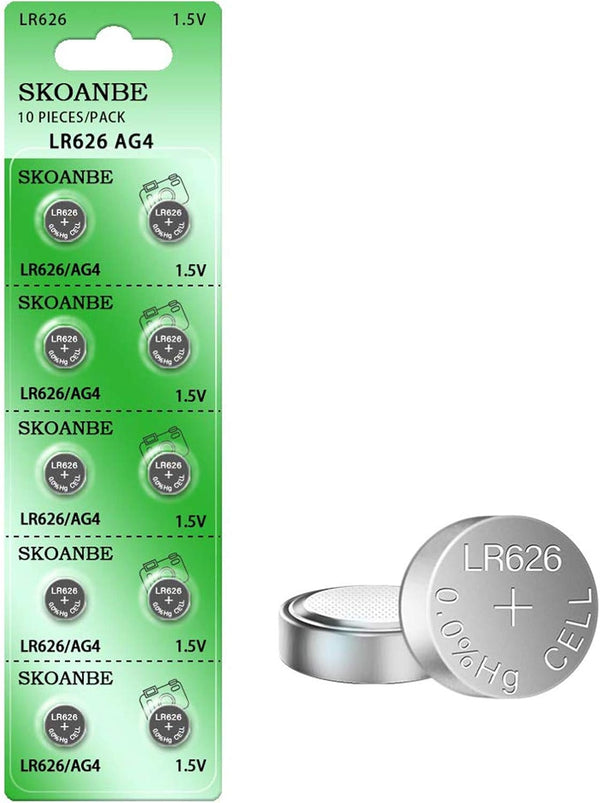 SKOANBE 10Pack SR626SW 377 LR626 AG4 1.5V Watch Battery