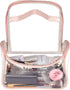 HAOGUAGUA Heavy Duty Clear Waterproof Cosmetic Bag, Transparent Travel Makeup Organizer, Pink