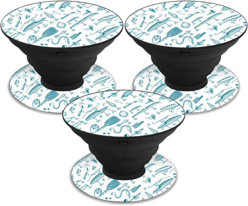 MightySkins Skin for PopSockets (3 Pack) - Teal Lures | Unique Vinyl Decal Wrap Cover | Protective, Durable, Easy to