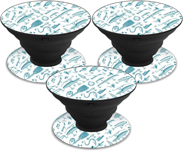 MightySkins Skin for PopSockets (3 Pack) - Teal Lures | Unique Vinyl Decal Wrap Cover | Protective, Durable, Easy to