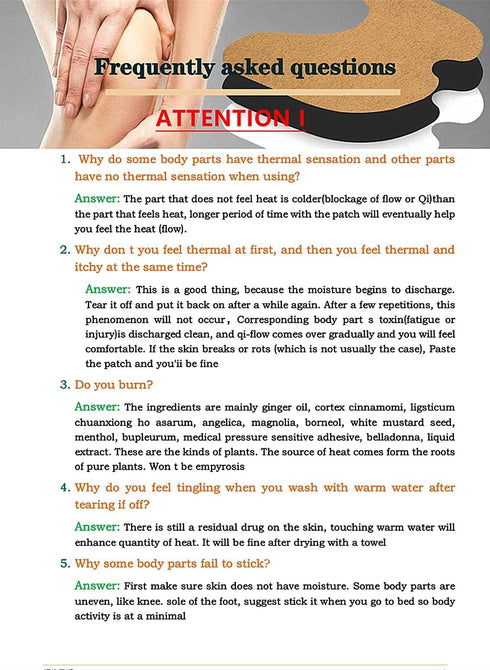 Knee Pain Relief Patch 36 Pcs, Herbal Heat Compress for Long Lasting Relief of Muscle Joint, Shoulder and Neck Pain