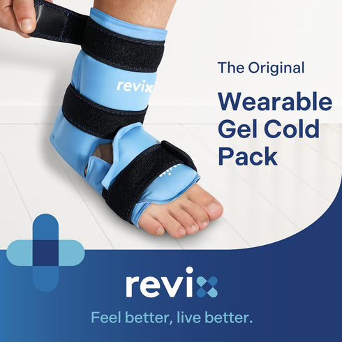 Pack Packs REVIX Ankle Ice Wrap for Foot Pain Relief and Feet Injuries, Reusable Gel Ice Cold for Achilles Tendonitis