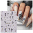 JMEOWIO 6 Sheets 3D Embossed Spring Flower Nail Art Stickers, Self-Adhesive Decals for Summer Nail Design