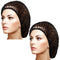 Waydress 2 Pieces Rayon Knit Mesh Hair Net Snood, Crocheted Sleep Cap for Women (Black)