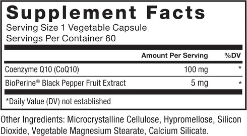 FORCE FACTOR CoQ10 100mg, Vegan Heart Health Supplement with Enhanced Absorption, 60 Vegetable Capsules