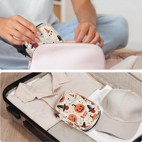 Skerhhux 7 Pumpkin Decorate Holidays Pill Case Travel Pill Organizer Weekly Day Portable with Zipper Medicine Box Pill