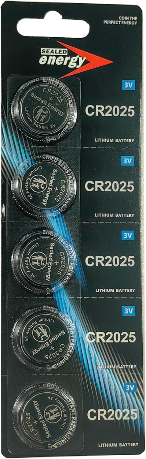 Sealed Energy CR2025 3V, Pack 5 Lithium Battery, of - USA
